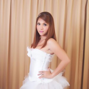 Exotic Asian tranny Sapphire Young modeling non nude in cute ballerina outfit