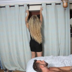 Blonde transsexual Eva Paradis gets on top of a man after he has sex with a trans babe